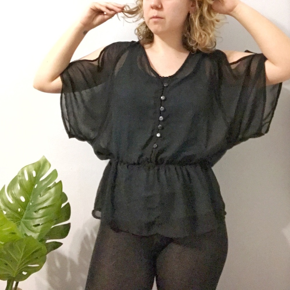 🌸 5 for $25🌸 Sheer black blouse